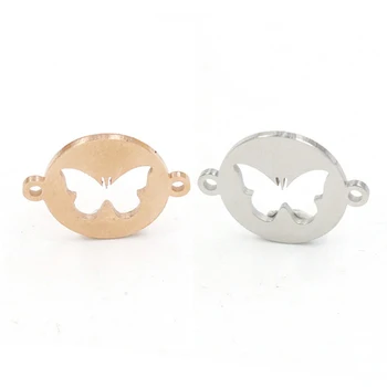 

ZG Stainless steel bracelet accessories hollow butterfly pendant bracelet necklace connector DIY jewelry fashion accessories