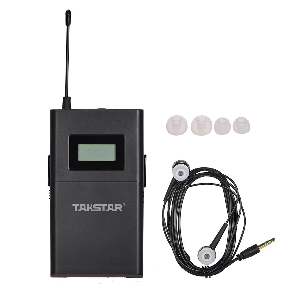 

WPM-200 UHF Wireless Monitor 50m Transmission Distance In-Ear Stereo Headphones Headset Transmitter Receiver LCD 6 Channels