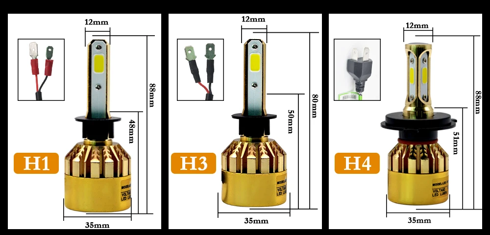 2 шт. H4 светодиодный H1 H7 H3 H11 H8 HB3 9005 HB4 9006 светодиодный автомобильные лампы для передних фар 72W фары для 8000LM авто лампа 3000k 4300k 6500k H11 противотуманные фары