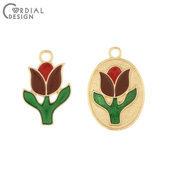 

Cordial Design 50Pcs Jewelry Accessories/Hand Made/Pendant/Flower Shape/DIY Jewelry Making/Paint Effect/Charms/Earring Findings