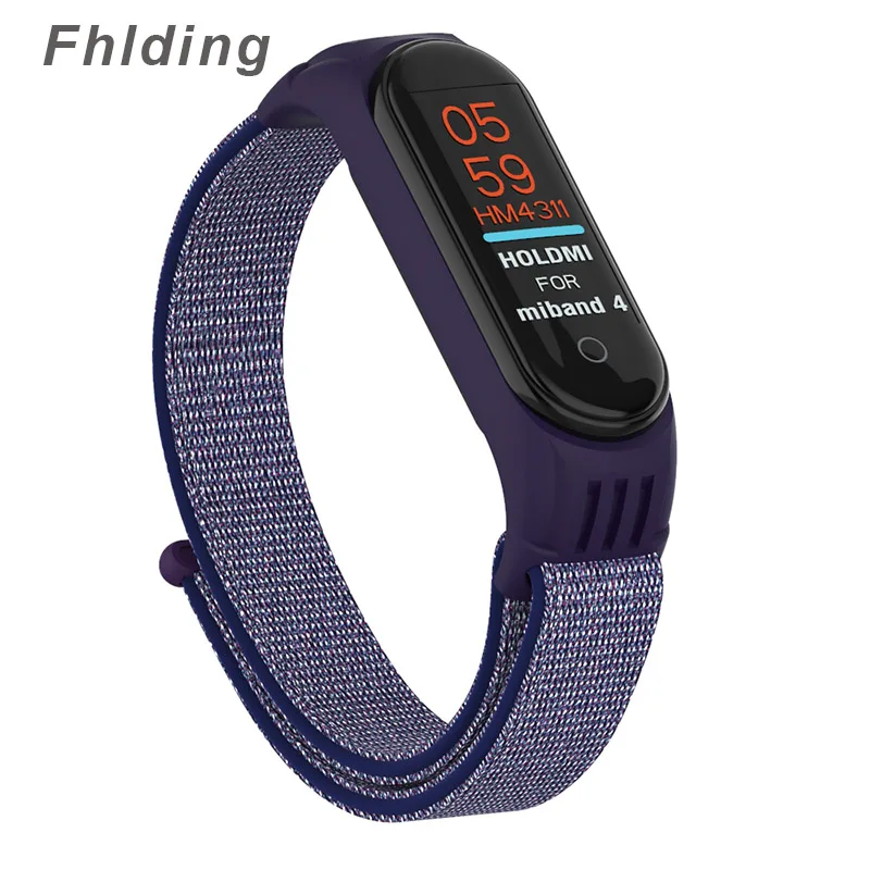 Сменный нейлоновый браслет с защитной пленкой для Xiaomi MiBand 4 спортивный