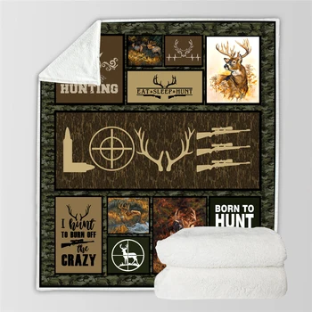 

SOFTBATFYT Hunting Fleece Throw Blanket Sofa Bedding Blankets Drop Ship