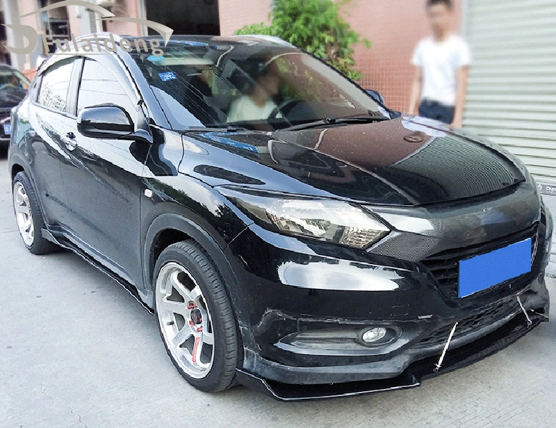 1st для Honda Vezel HR-V- передний бампер спойлер для губ комплект кузова ABS углеродное волокно аксессуары для стайлинга автомобилей