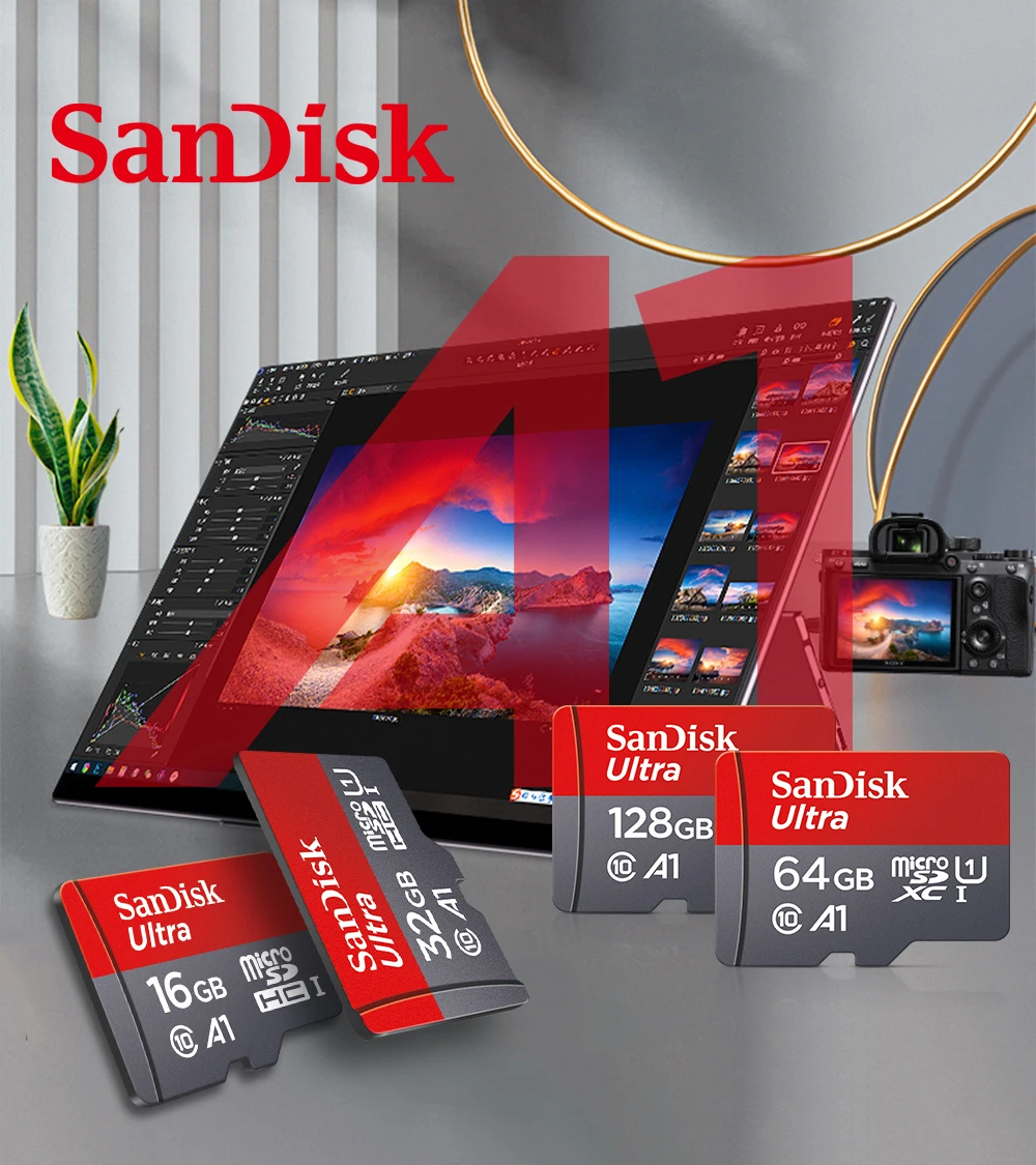 100% Original SanDisk Micro SD Card 16gb 32gb 64gb 128gb Class10 TF Card Max 98Mb/s memory card microSD UHS-3 A1 flash card 64 gb memory card Memory Cards