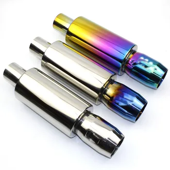 

Automobile exhaust pipe high quality muffler tail pipe universal 304 stainless steel blue double layer tail throat straight row