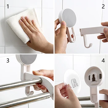 

Bathroom Storage Towel Rack Stainless Steel Wall Mounted Double Pole Bracket No Drilling Self-adhesive Home Supplies Anti-rust