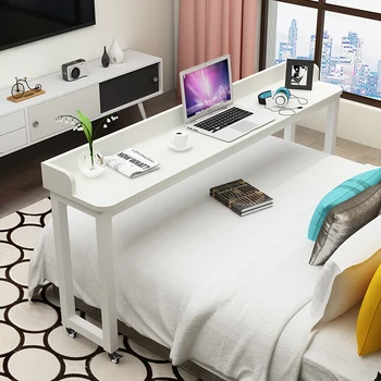 

Rounded Laptop Table Multi-function Bed Table Bed Table Removable Lazy Table Bedside Desk Steel Wood Table