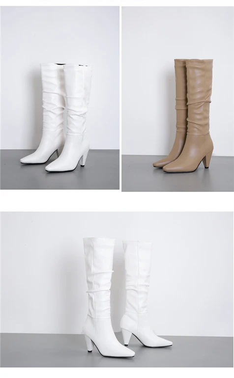 Aneikeh/ г. Новая обувь из искусственной кожи женские ботфорты пикантные осенне-зимние женские сапоги на высоком каблуке-шпильке без шнуровки Размер 9