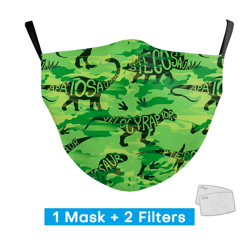 Маска для лица Зеленая с цветочным рисунком моющаяся ткань многоразовая маска