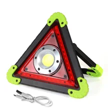 COB LED Emergency Stop Parking Warning Light Triangle Portable Standable Spotlight 1000 Lumens 4 mode choice USB Rechargeable