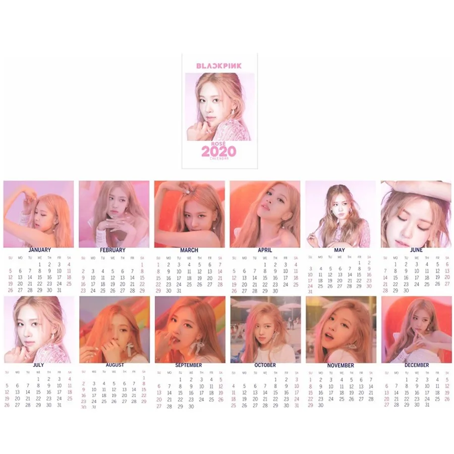 Kpop Blackpink член Годовая программа Дженни Лиза милый Настольный календарь Jisoo фото картина подарок