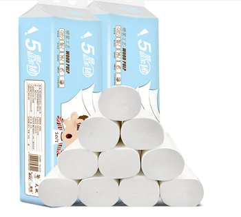 

12pcs Coreless Toilet Paper Roll Household 4-layer Thickened Soft Safe Wood Pulp Bath Toilet Roll Paper Tissue RollM3