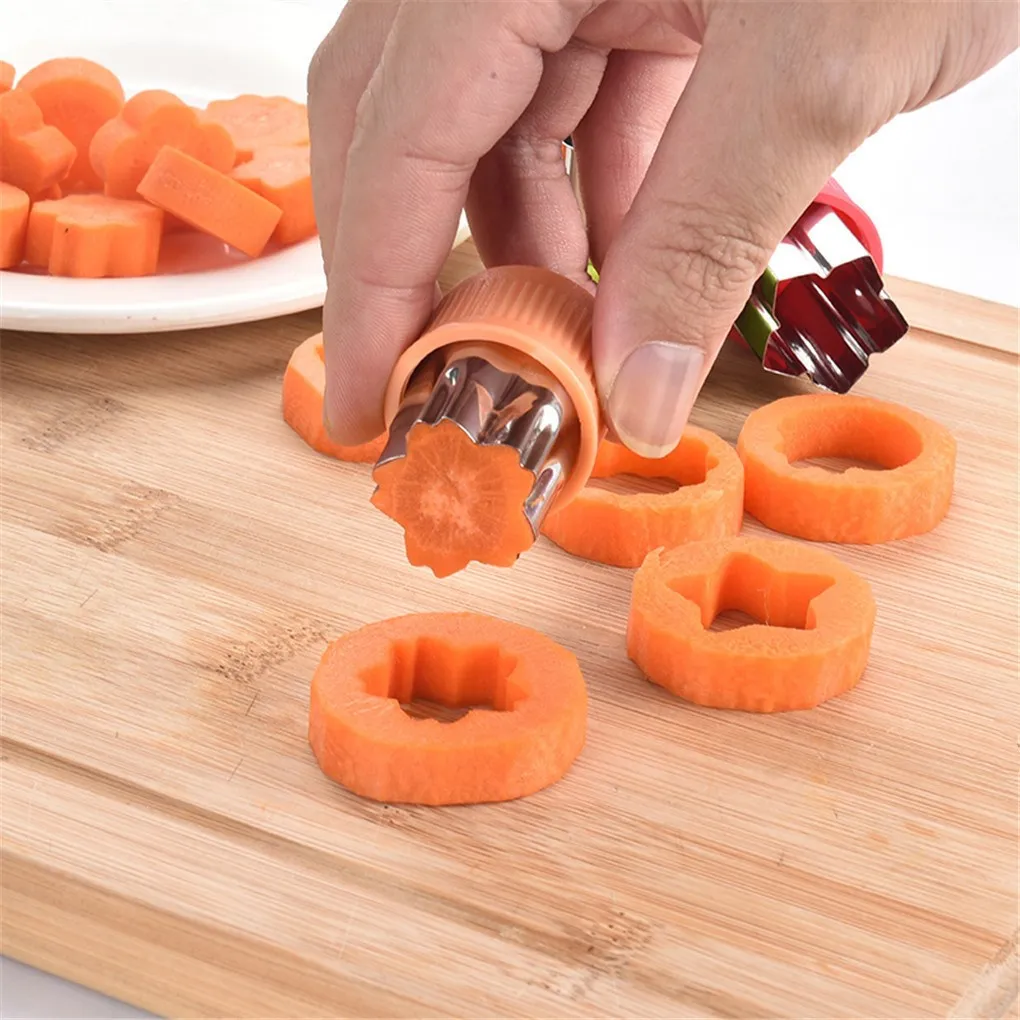 Star Heart Shape Vegetables Cutter Plastic Handle Portable Cook Tools Stainless Steel Fruit Cutting Die Kitchen Gadgets 3PCS/Set