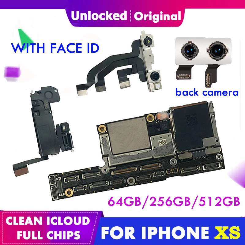 Материнская плата для iphone xs разблокированная материнская плата для iphone XS с логической платой FACE ID iCloud разблокировка 64g 256g 512g материнская плата