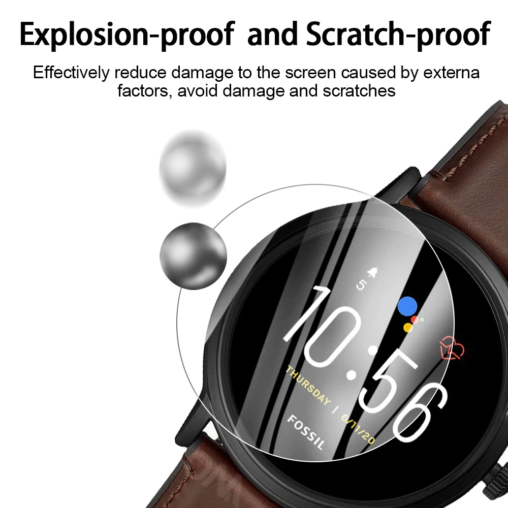 Sport Smartwatch Fossil Gen Smartwatch Tempered Glass Fossil Gen  Smartwatch Carlyle Hr Black Silicone 5pcs 9h Tempered Glass Aliexpress