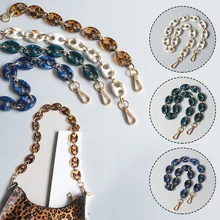 

36/63cm Acrylic Bag Chain Bag Strap Removable Bag Accessories Women's High Quality Chain For Bags Purse Chain Bag Handle Leopard