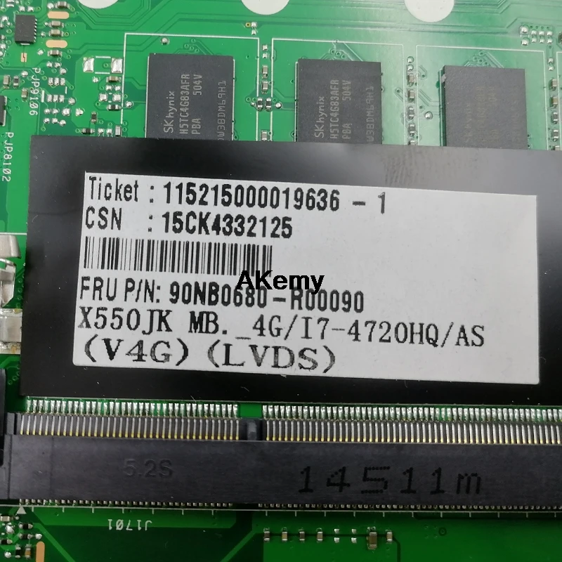 Новинка! Для For Asus X550JD X550JK X550JX X550JF FX50J ZX50J A550J материнская плата для ноутбука GTX850M 4
