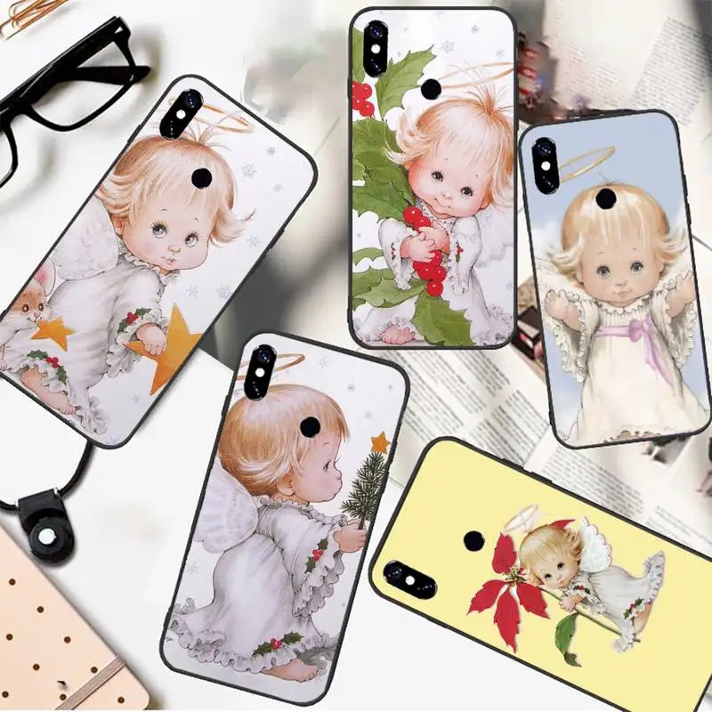 

Cute Merry Christmas Little Angel Phone Case For Xiaomi Redmi 9 8 9t a3Pro 9se k20 mi8 max3 lite 9 note 9s 10 pro
