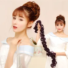 Гусеница шпилька парик для девочек пакет Лето невесты шпилька древний пакет половина Marubes голова пушистый рулон синтетический шиньон для белого