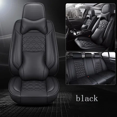 Black deluxe Роскошный кожаный чехол для автокресла для volvo v50 v40 c30 xc90 xc60 s80 s60 s40 v70 аксессуары Чехлы для защиты автокресла - Название цвета: Black deluxe