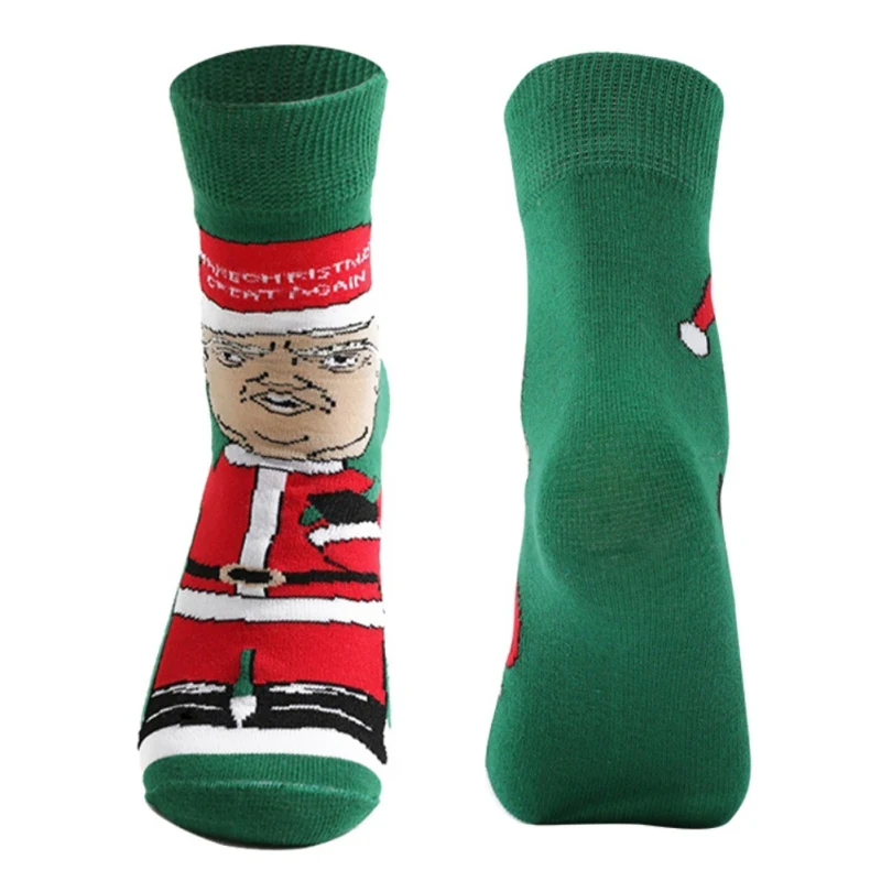 1Pair Trump Christmas Socks Warm Soft Socks Cotton Unisex Casual Compression Socks Stretch Outdoor Funny Elastic Socks Fashion