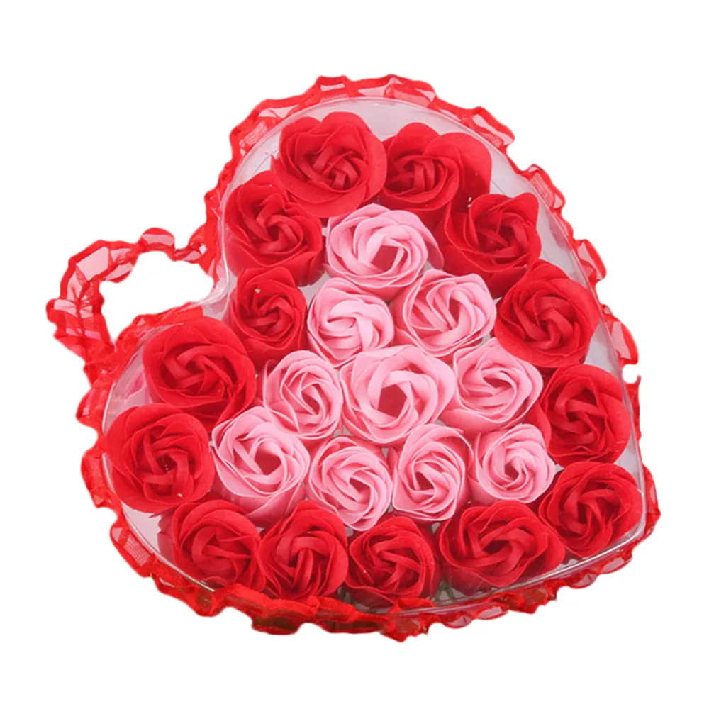 Моющая ручная Ванна чистая Сопа 24 шт сердце Ароматическая ванна тела Лепесток мыло с розой украшение для свадьбы подарок мыльные розы#30925