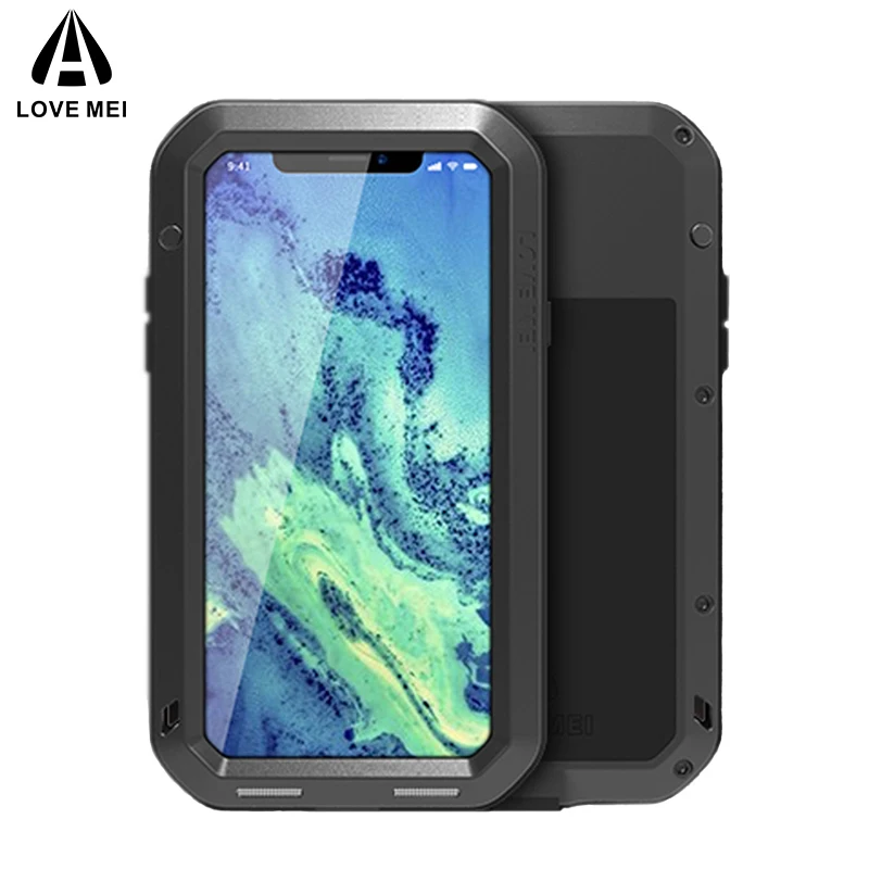 LOVE MEI Алюминиевый металлический чехол для iPhone X XS, защитный чехол, противоударный/водонепроницаемый/непромокаемый чехол для iPhone XS 10, чехол s, чехол для iPhone
