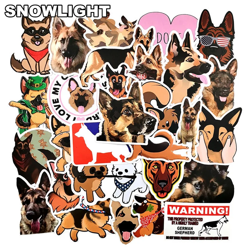 10/30/50pcs/set Cute German Shepherd Dogs Waterproof Cartoon Sticker For Luggage Car Guaitar Skateboard Phone Laptop Stickers