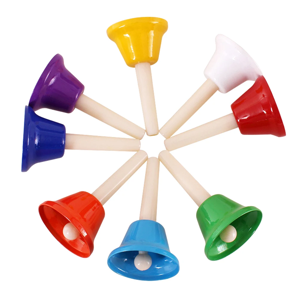 

Handbell 8-Note Metal Colorful Kids Children Musical Toy Percussion Instrument Alloy + PVC Monden New Dropshipping N13