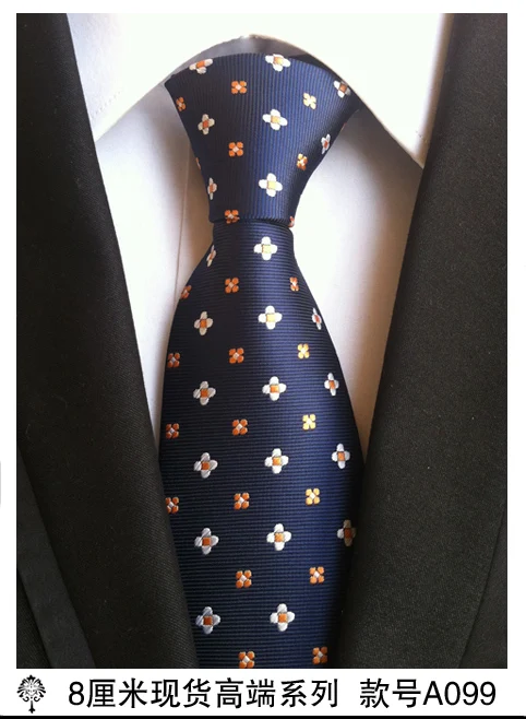 Шелковый плотный тканевый Галстук Пейсли для мужских галстуков дизайнерские модные мужские галстуки 8 см темно-синий и красный полосатый галстук свадебное платье - Цвет: A099