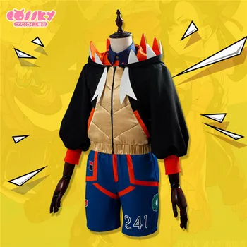 

Anime Pokemon Sword Shield Raihan Cosplay Costume Lovely Cute Men's Coat+Shirt+Pants Full sets halloween Student Outfit