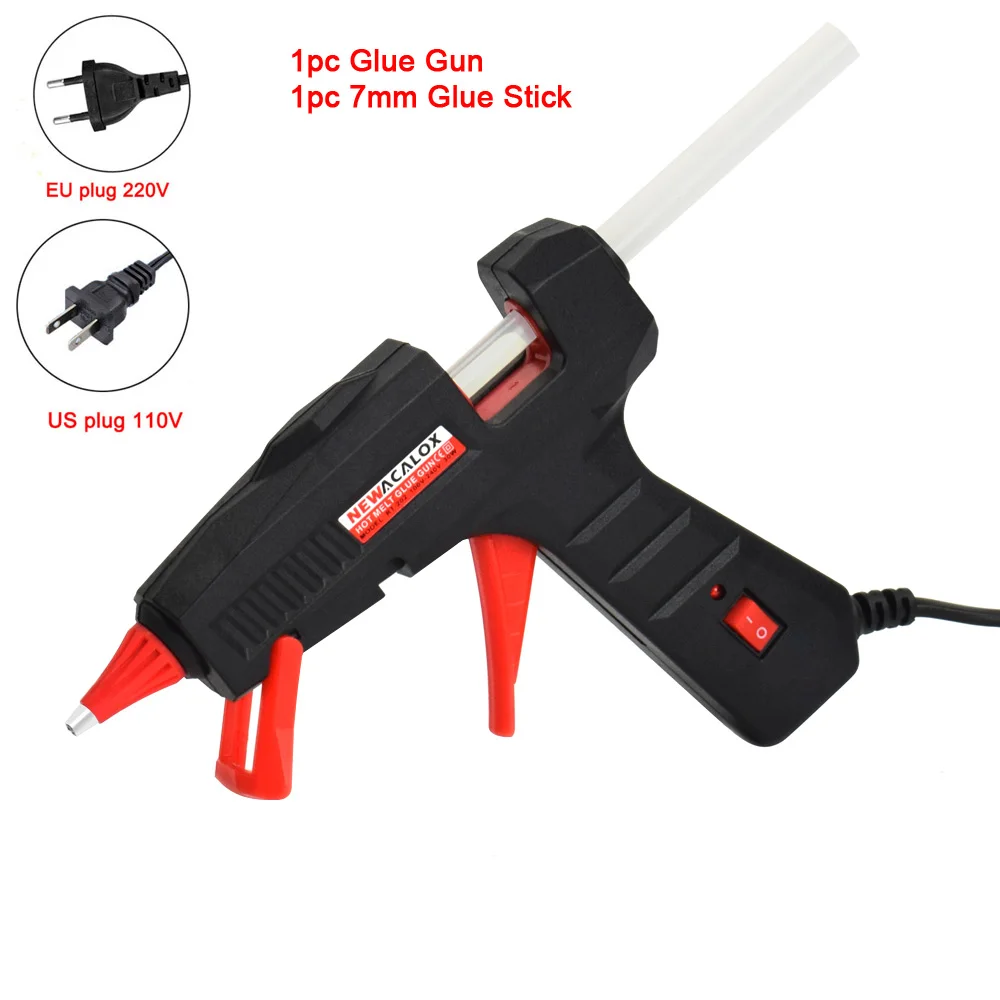202 Glue Gun NEWACALOX ЕС/США 100 В~ 240 В 30 Вт мини термоклеевой пистолет с 20 шт. 7 мм клеевые палочки для художественных ремесел школы домашнего ремонта DIY ручной инструмент - Цвет: 202 Glue Gun