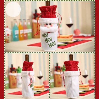 

11″x5.1″ Christmas Wine Bottle Bag set 3 pcs/set Gift Wrap Santa 3 design Gift