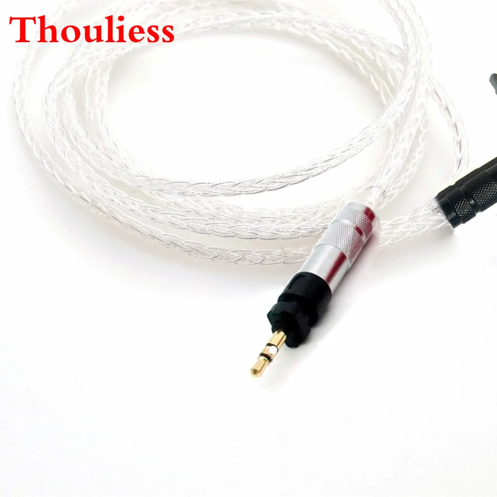 Thouliess Hi end 3 5mm 7N OCC Plated Silver Audio Headphone Upgrade Cable for Shure SRH940 SRH840 SRH750 SRH740 SRH440