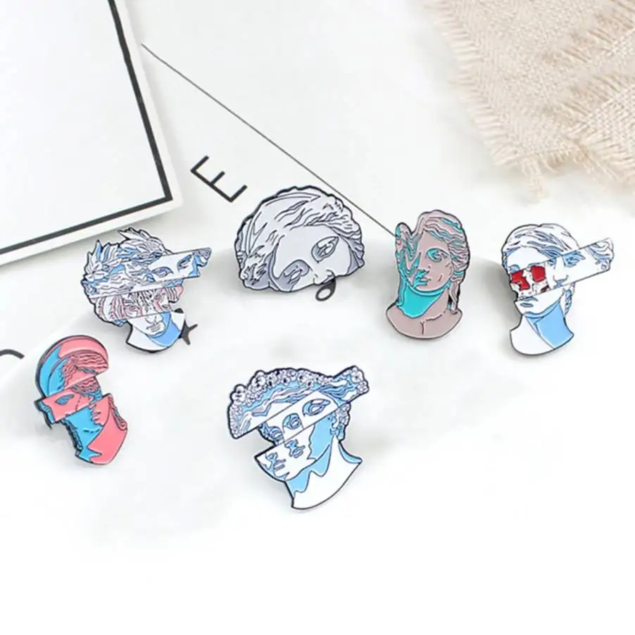 Горячая сегментации статуя персонажа Анатомическое Сердце Эмаль на булавке