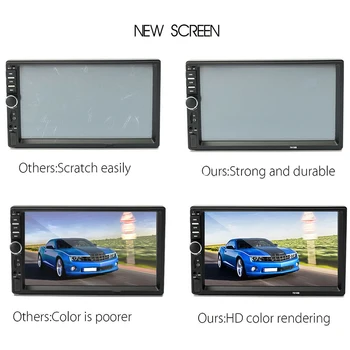 

DC 12V Touch Screen Car Bluetooth Stereo FM 20Hz-20KHz Radio HD Rear View Camera