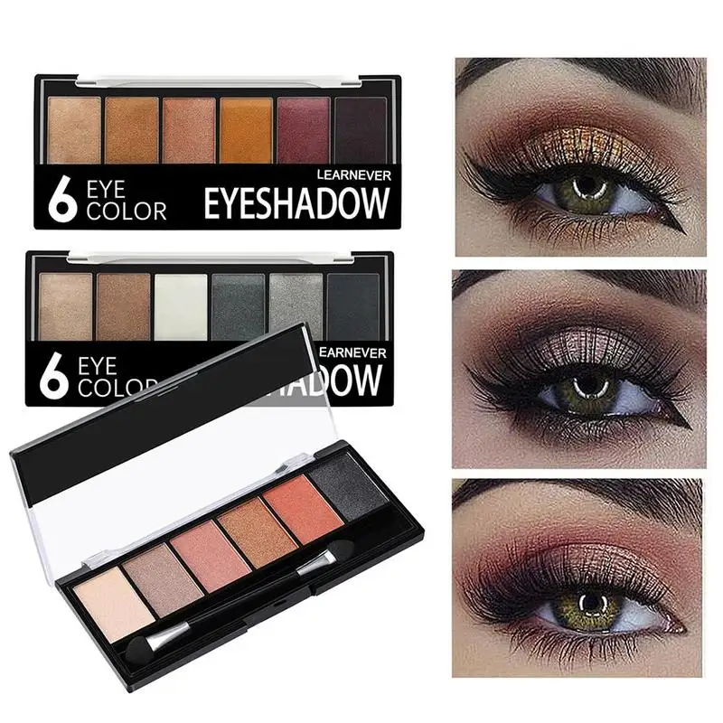 

6 Colors/Set Matte Eye shadow Palette Glamorous Waterproof Not Blooming Eye Shadow Shimmer Glitter Makeup Eye Shadow Dropship
