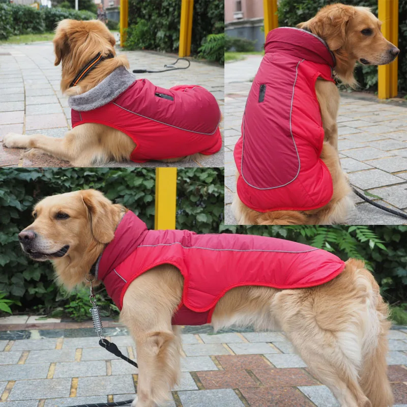 Зимняя теплая куртка для собак, одежда S/M/L/XL/XXL, Рождественская одежда для собаки, 3 цвета, одежда для собак, теплая водонепроницаемая ветрозащитная одежда