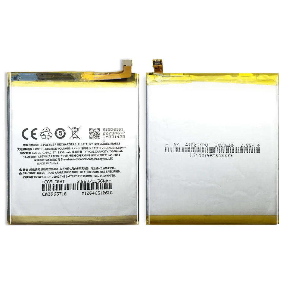 Для Meizu 5S M5S 3000 аккумулятор для телефона, мАч мА/ч. аккумулятор M612Q M612M BA612 аккумуляторная батарея AKKU