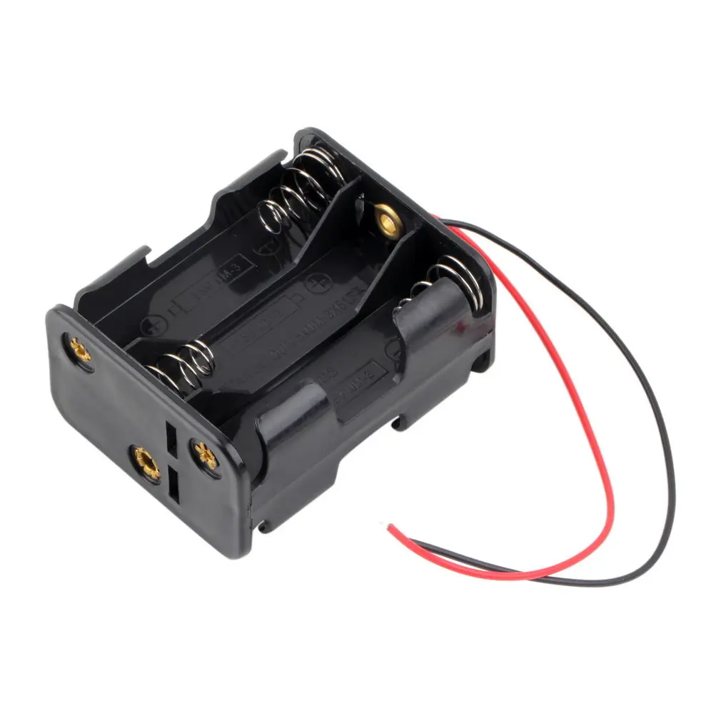 

1 PCS 6 x AA Standard Size Battery Slot Holder Box 9V Case with Wire Lead