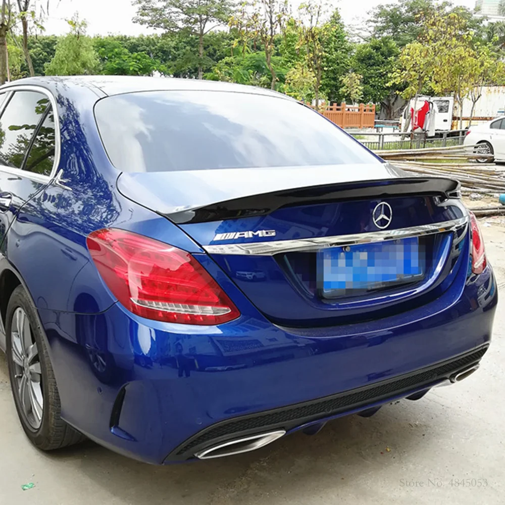 Для Mercedes W205 черный спойлер C180 C200 C250 C300 C350 C400 C450 C220 4 двери на заднее отделение кузова крыло спойлер