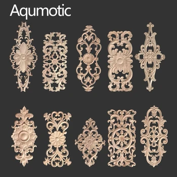 

Aqumotic Wood Carving Board 1pc European Unfinished Sign Semi-finished Woodcarving Doors Flower Decoration Cabinet Door Kit