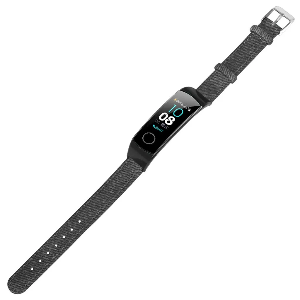 Умные браслеты из джинсовой ткани и кожи ремешок совместимый с Huawei Honor Band 5/4