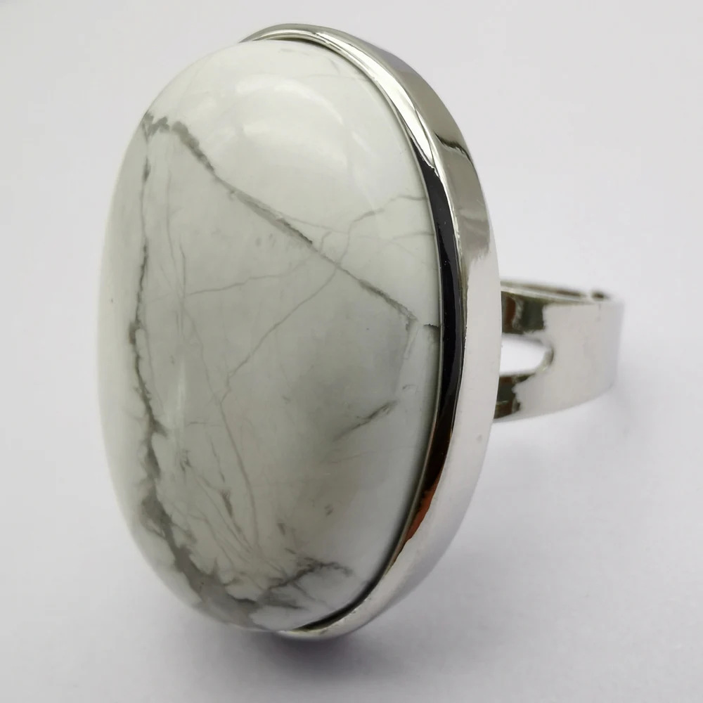 White Howlite Лабрадорит унакит эпидот Howlite Родонит Howlite камень Сердолик Овальный драгоценный камень палец кольцо Размер 8 ювелирные изделия для женщин подарок 1 шт - Цвет основного камня: White Howlite