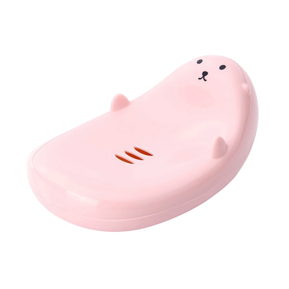 Мультфильм животных слив мыло держатель для дома ванная комната стеллаж для хранения блюдо-Органайзер - Цвет: Розовый
