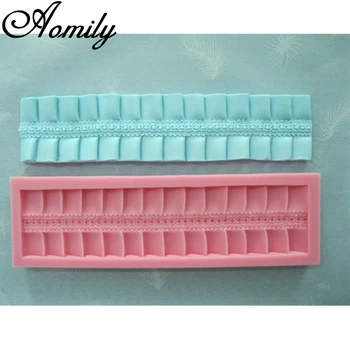 

Aomily Fold Lace Silicone Cake Molds Fondant Mold Chocolate Mold Pastry Candy Jelly Mould Cake Border Decorating Tools Baking