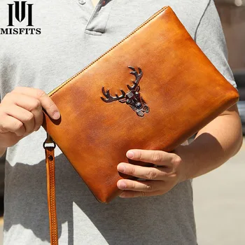 

Quenya Travel Men Clutch Bags Genuine Leather Long Wallet Men Large Capacity Handy Bag Phone Pocket Male Purse With iPad Tablet