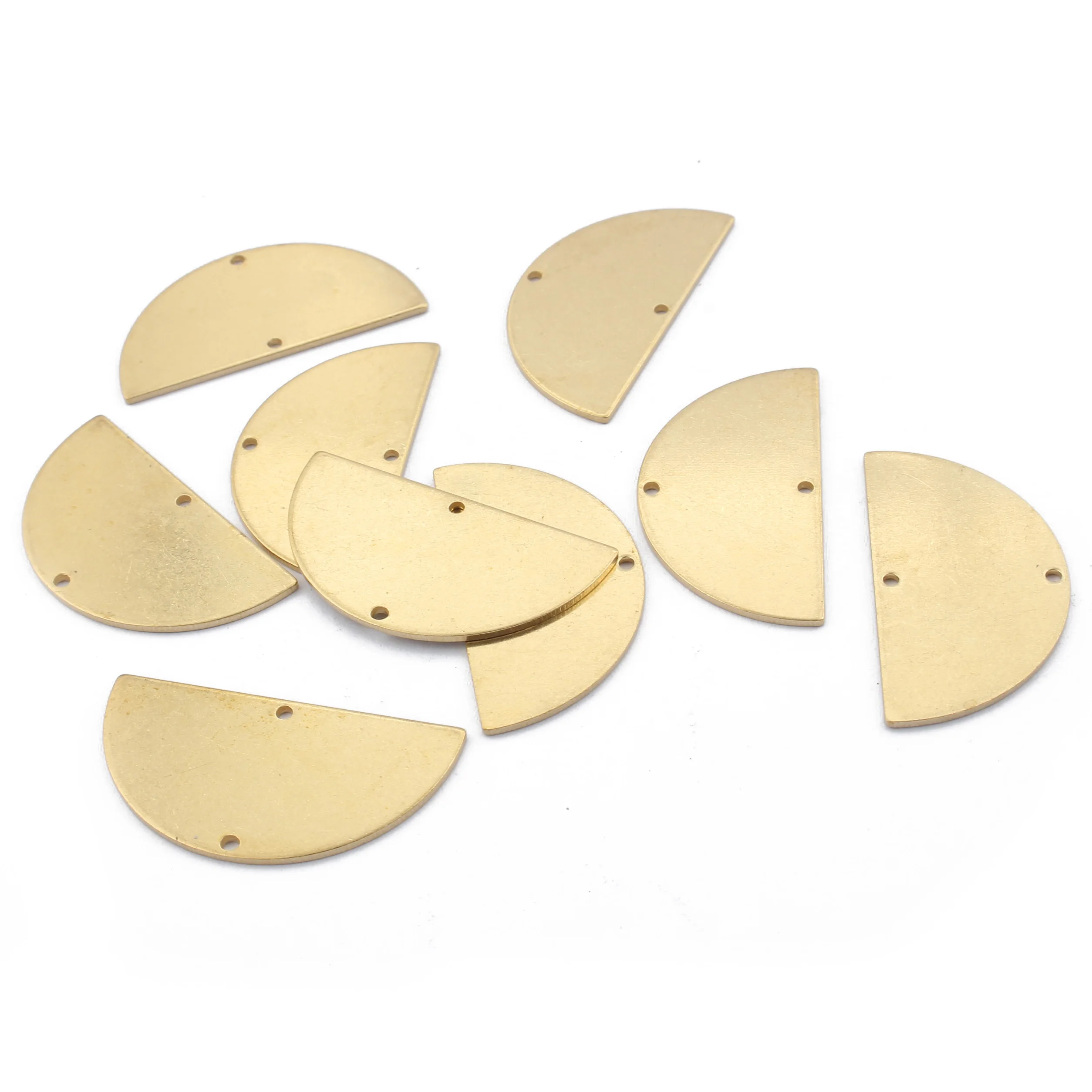 20pcs/bag Half Round Pendants DIY Charms Connector Accessories for Handmade Necklace Bracelet Jewelry Making Finding Supplies