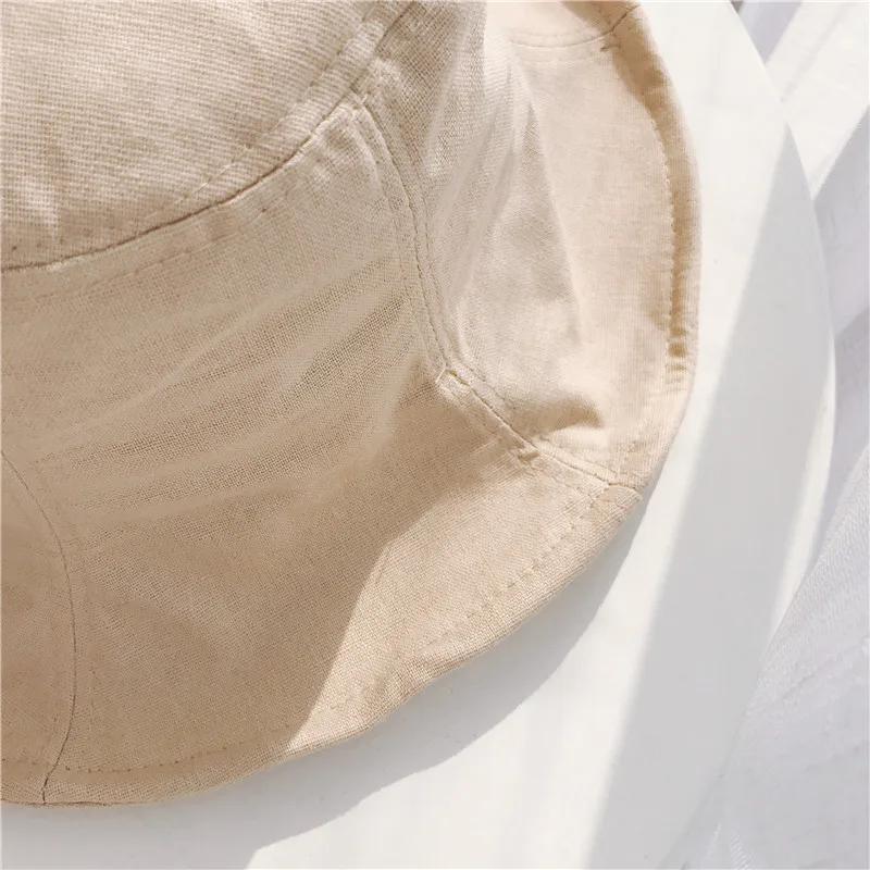 Складной женский солнцезащитный козырек Рыбацкая шляпа Корейский стиль открытый ведро шляпы Лето Осень дамы хлопок льняная Кепка желтый белый