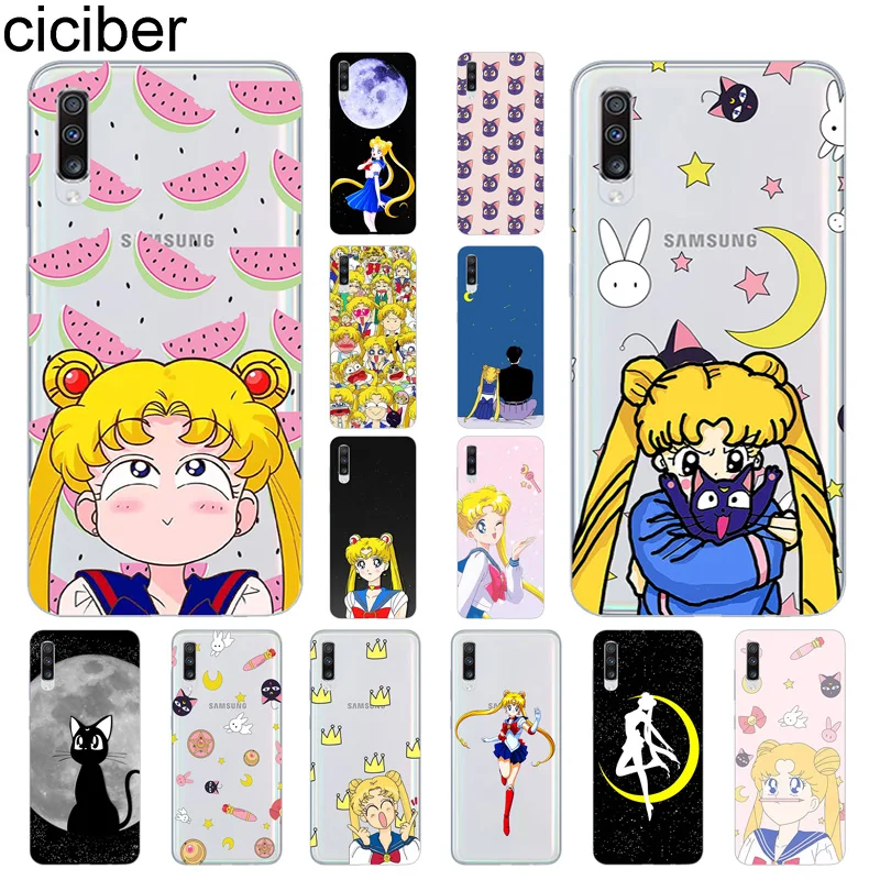 ciciber Phone Case Anime Sailor Moon Cover for Samsung Galaxy A50 A70 A80 A40 A30 A20 A60 A10 A20e Soft Silicone TPU Funda Coque |